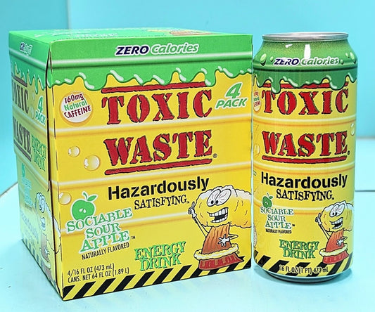 Toxic Waste Energy Sociable Sour Apple (4-Pack)