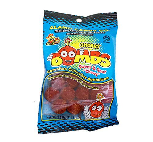 ALAMO CANDY PEG BAG CHERRY BOMBS-SWEET & SOUR W/ CHILI 2.5 OZ