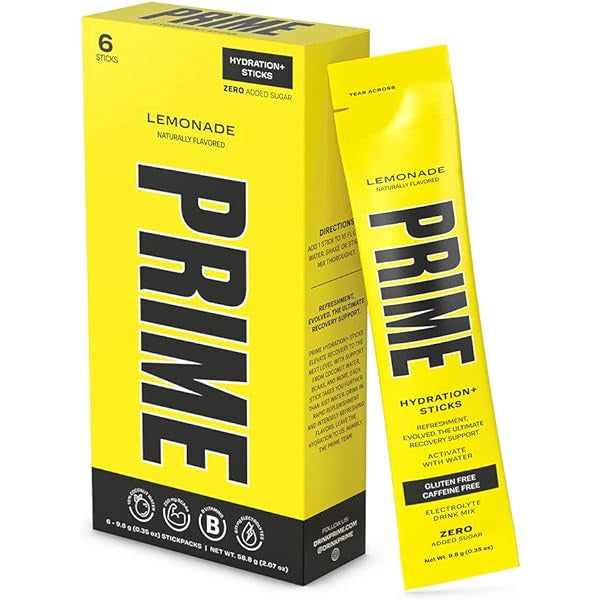 Prime Lemonade Hydration Sticks (5-Pack)