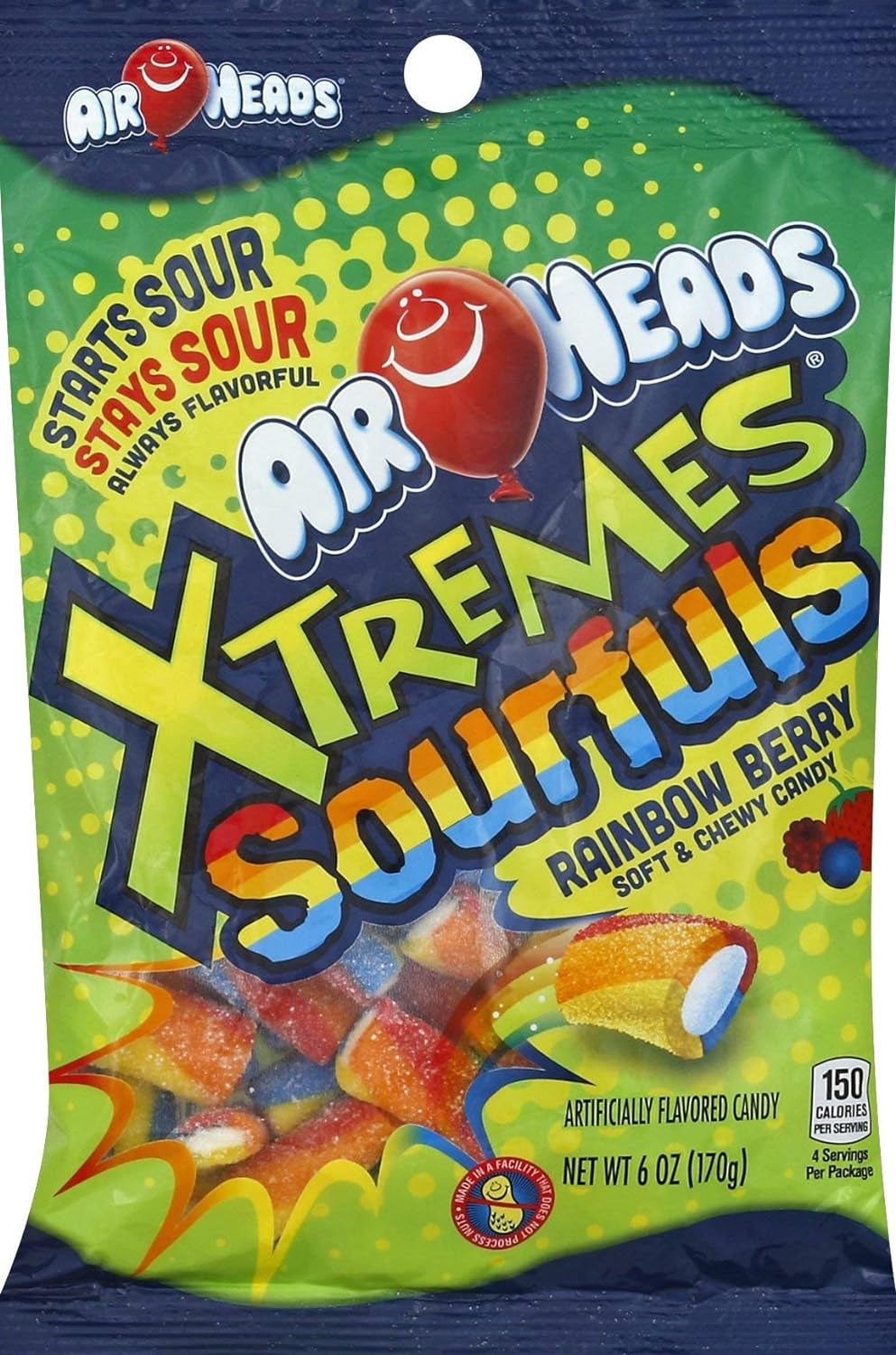 AirHeads (170g) - Xtremes Sourfuls Rainbow Berry