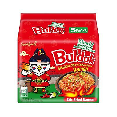 Buldak Kimchi Spicy Chicken Stir-Fried Ramen 5-Pack