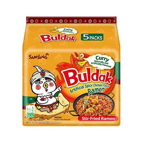 Buldak Spicy Chicken Curry Stir-Fried Ramen 5-Pack