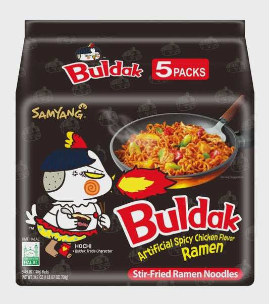 Buldak Spicy Chicken Flavour Stir-Fried Ramen 5-Pack