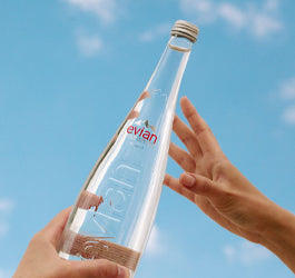 Evian Spring Water Glass Bottle (330ML)