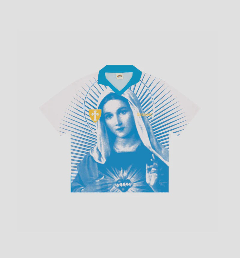 Bravest Studios Mother Mary Blue & White Jersey Medium