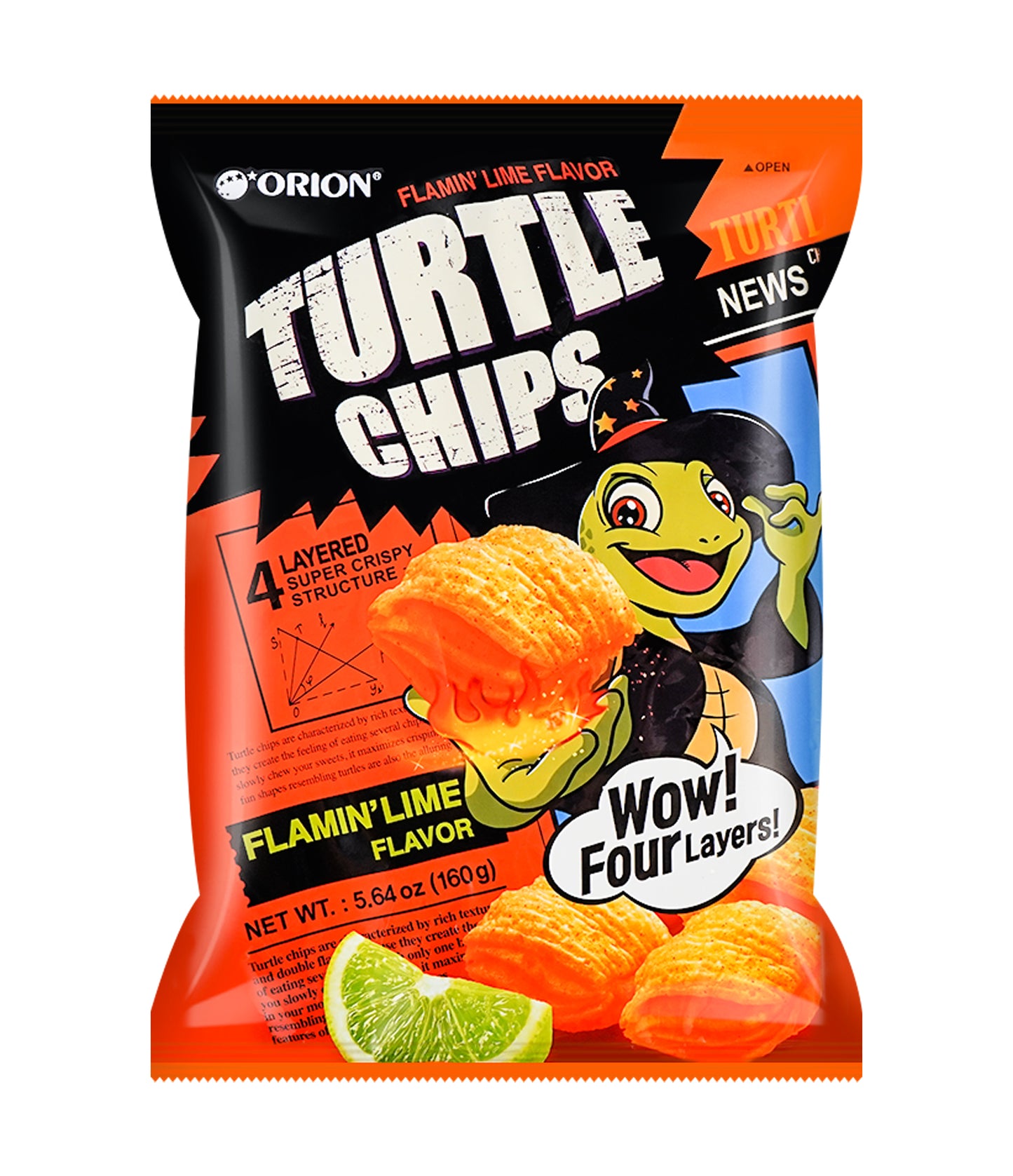 Turtle Chips Flamin Lime (160g)