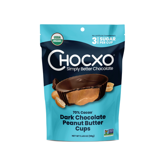 Chocxo Dark Chocolate Peanut Butter Cups Zero Sugar