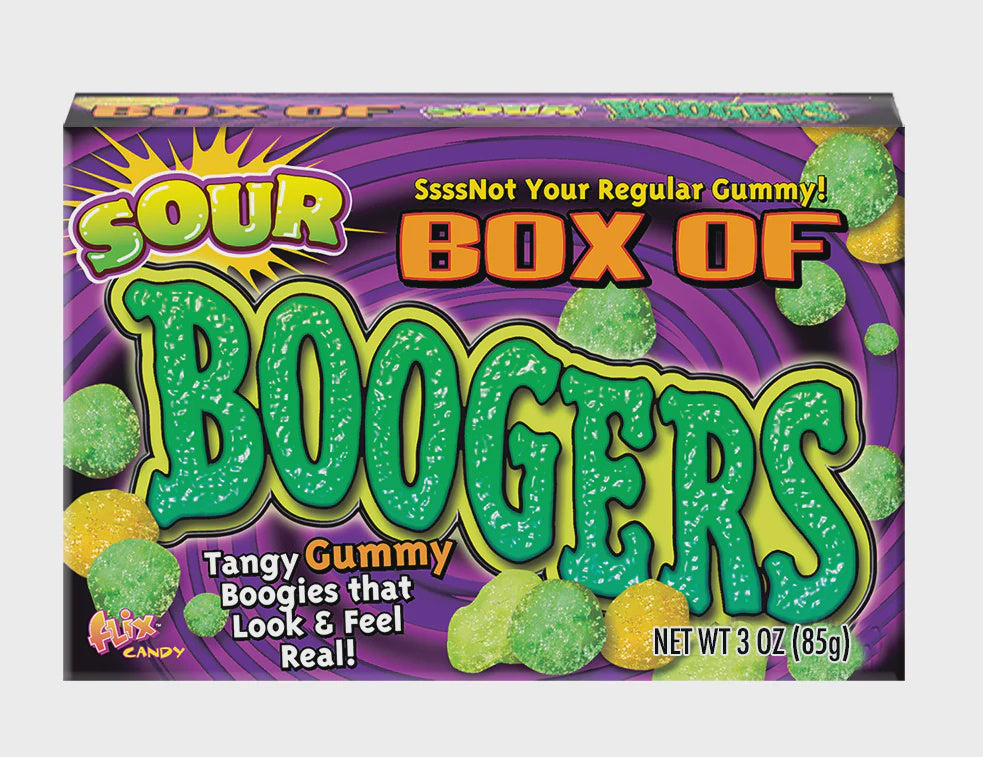 GUMMY BOX OF BOOGERS SOUR THEATER BOX 3 OZ