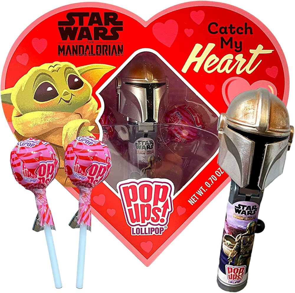 Star Wars Mandalorian Valentine Lolipops