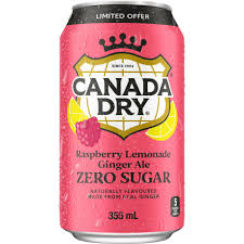 Canada Dry raspberry lemonade ginger ale zero sugar