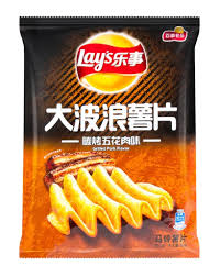 Pepsi Lay's Big Wave Charcoal Pork Belly Flavor Potato Chips 70g