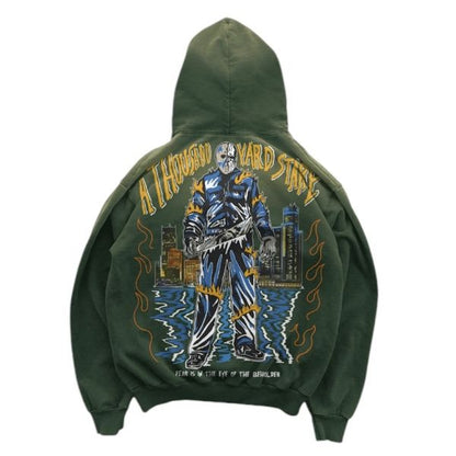 Warren Lotas Thousand Yard Stare Hoodie Faded Green (XXL)