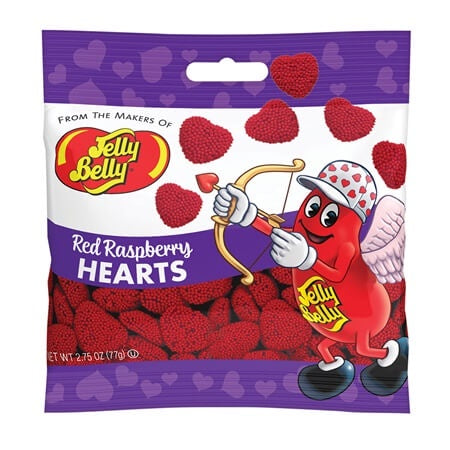 Jelly Belly Red Raspberry Hearts 77g